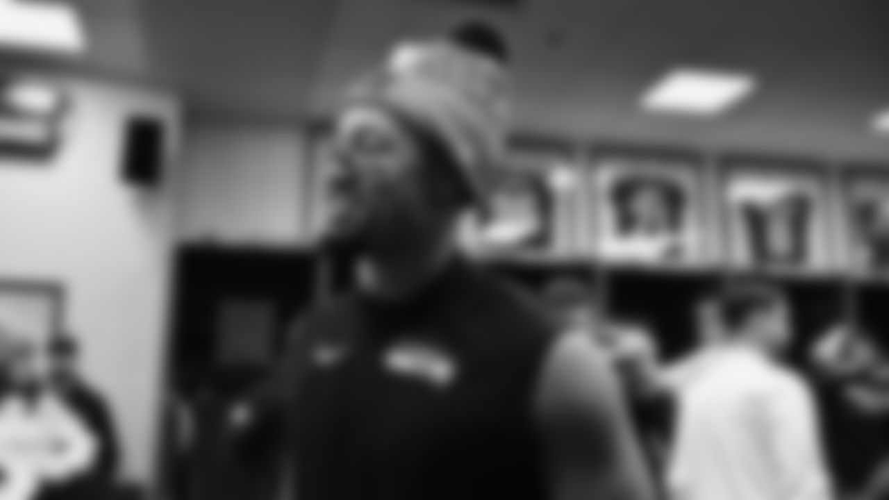 The Seahawks celebrated the 41-6 victory over the 49ers in the NFC Divisional Round game on January 17, 2026 at Lumen Field.