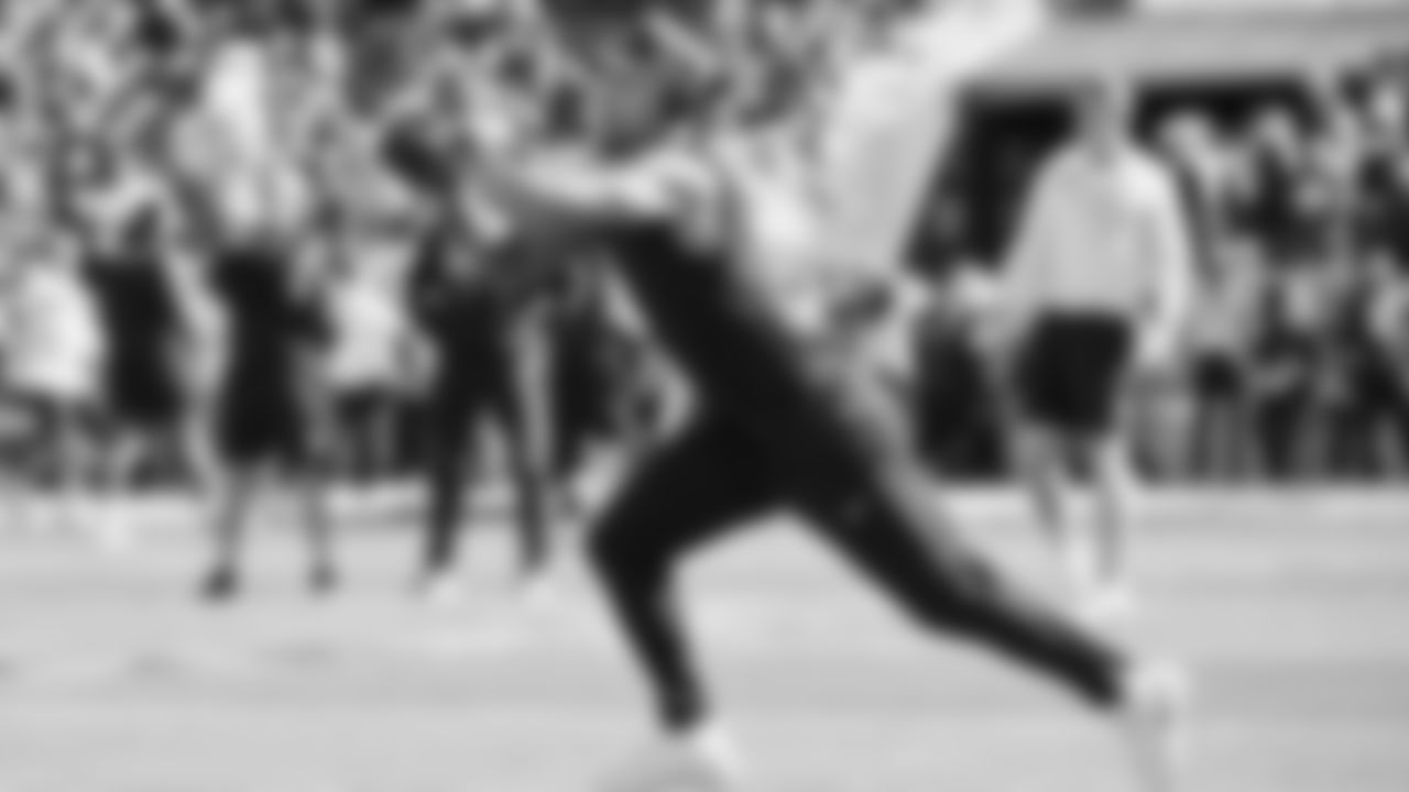 The Seahawks warm up ahead of Super Bowl LX vs. the Patriots at Levi's Stadium on Sunday, February 8, 2026.