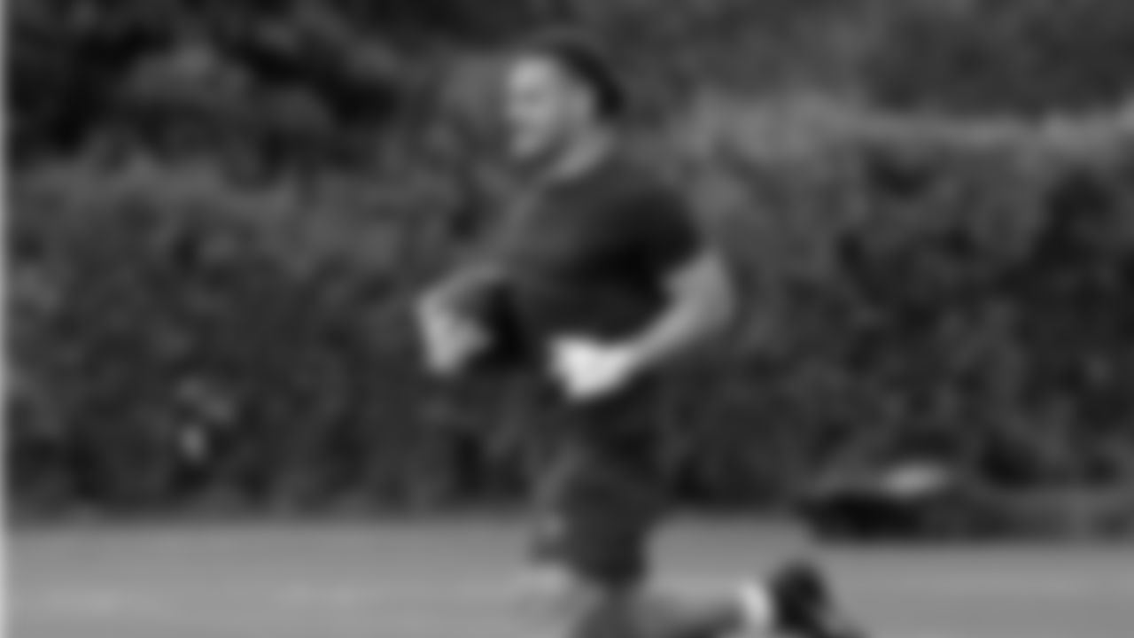 Seahawks running back George Holani (36) participated in a workout on May 12, 2025 at the Virginia Mason Athletic Center.