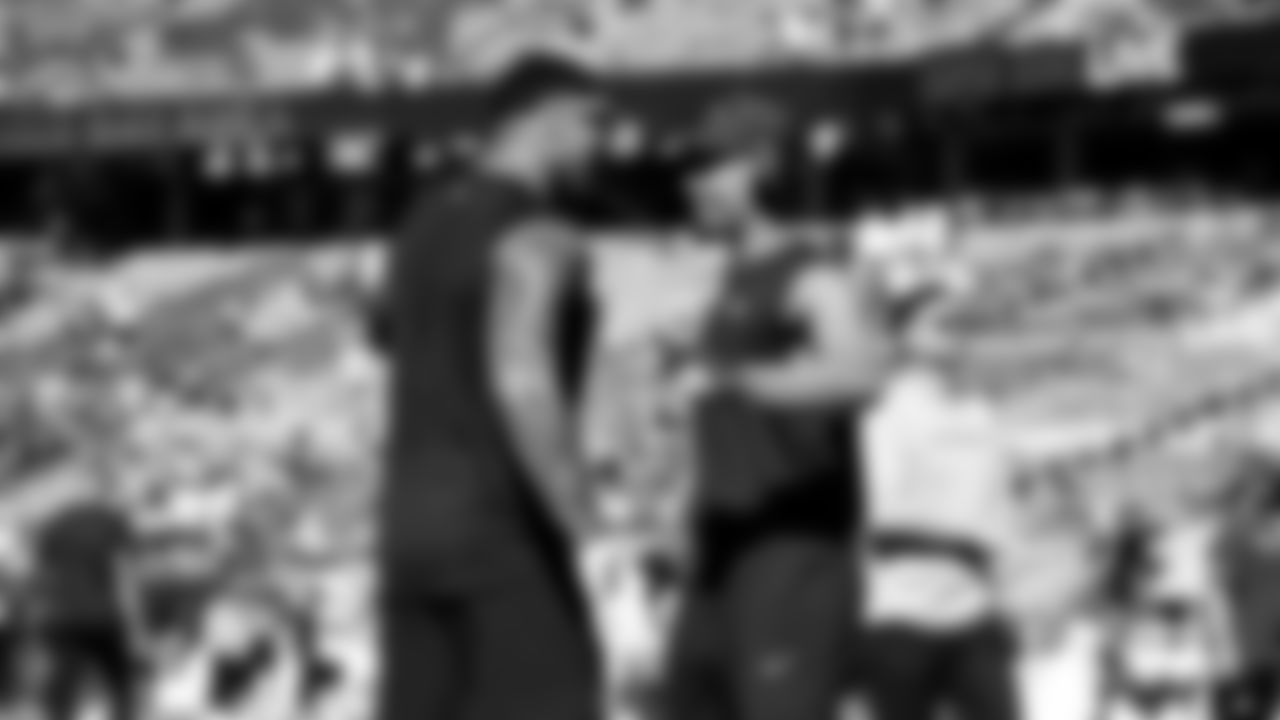 The Seahawks warm up ahead of Super Bowl LX vs. the Patriots at Levi's Stadium on Sunday, February 8, 2026.