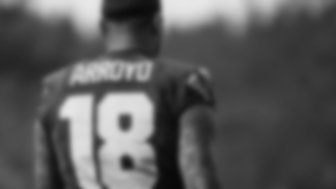Seahawks tight end Elijah Arroyo (18) practiced on Friday, October 17, 2025 at the Virginia Mason Athletic Center.