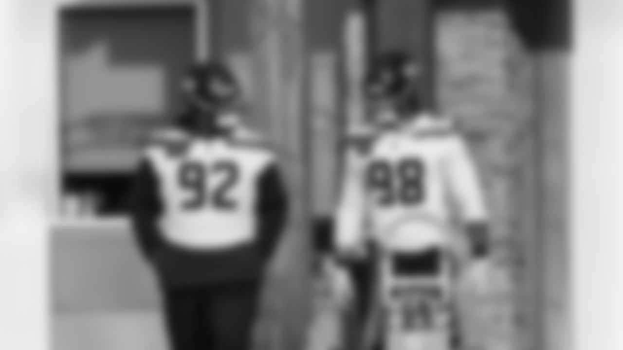 Seahawks defensive tackle Quinton Bohanna (92) and defensive tackle Roy Robertson-Harris (98) practiced on Wednesday, December 11, 2024 at the Virginia Mason Athletic Center
