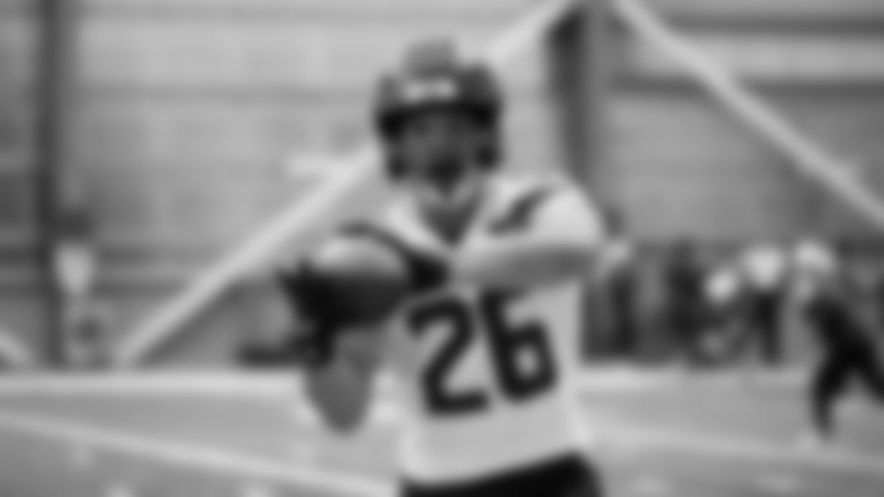 Seahawks running back Zach Charbonnet (26) practiced on Friday, November 14, 2025 at the Virginia Mason Athletic Center.