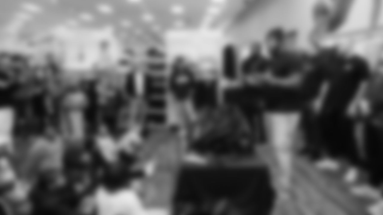 Seahawks offensive lineman Josh Jones was joined by fellow offensive linemen as they hosted a holiday shopping spree for kids from the Boys & Girls Club on December 9, 2025.