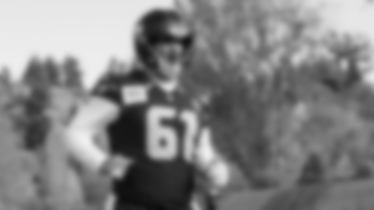 Seahawks center Jalen Sundell (61) practiced on Friday, November 7, 2025 at the Virginia Mason Athletic Center.