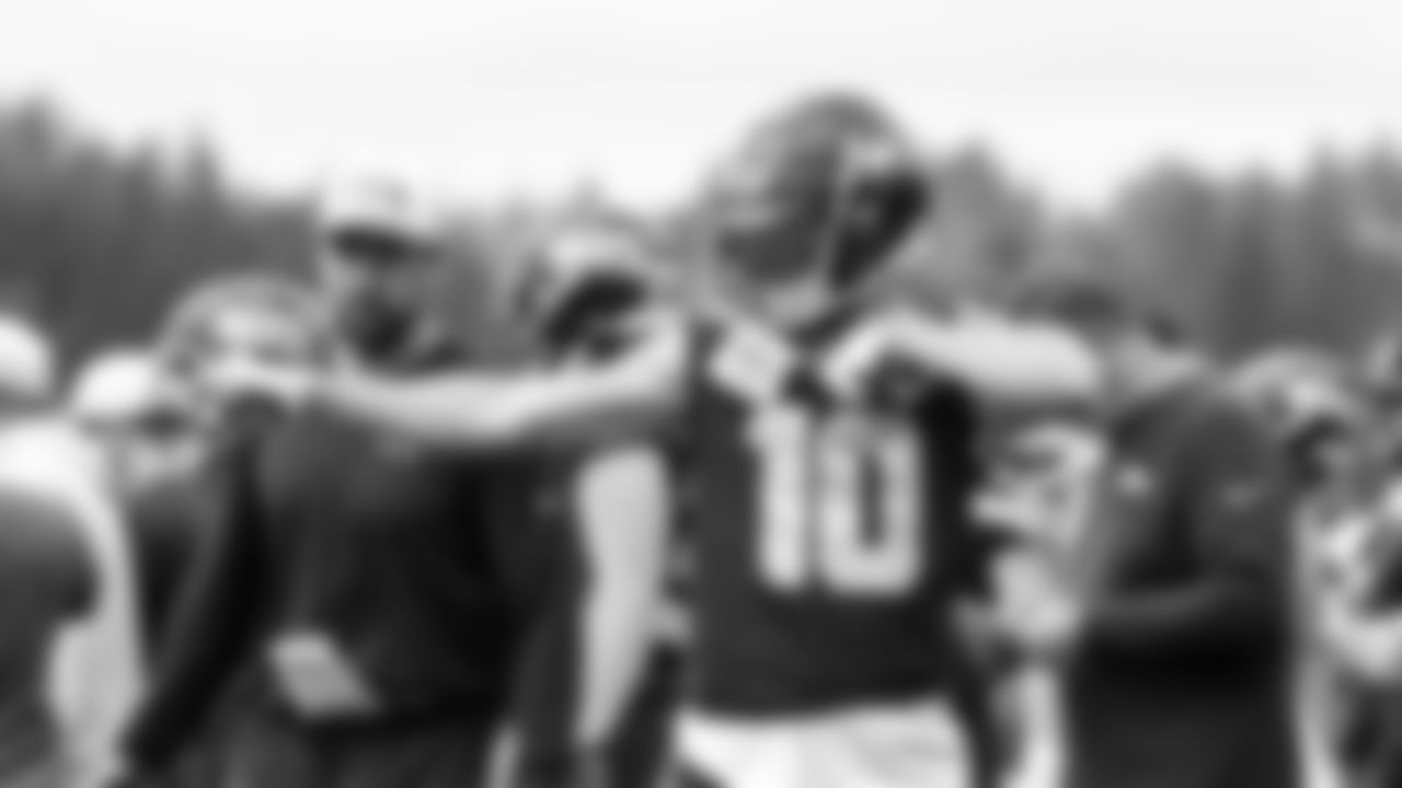 Seahawks wide receiver Cooper Kupp (10) participated in a workout on day five of OTAs on Wednesday, June 4, 2025 at the Virginia Mason Athletic Center.