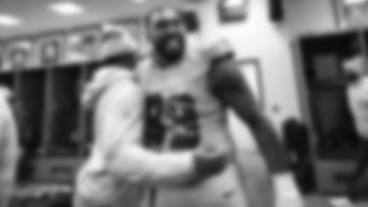 The Seahawks celebrated the 38-37 overtime-win vs. the L.A. Rams in Week 16.