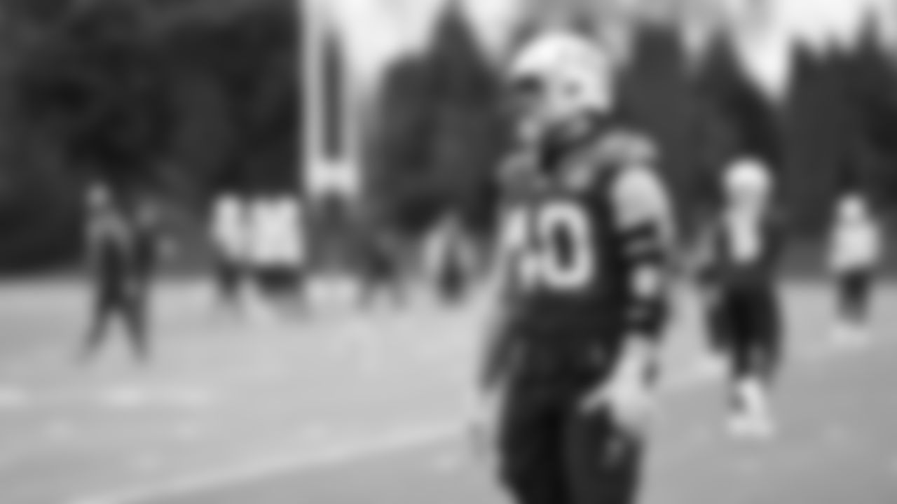 Seahawks fullback Robbie Ouzts (40) practiced on Wednesday, November 26, 2025 at the Virginia Mason Athletic Center.