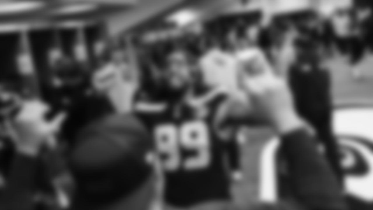 The Seahawks celebrated the 41-6 victory over the 49ers in the NFC Divisional Round game on January 17, 2026 at Lumen Field.