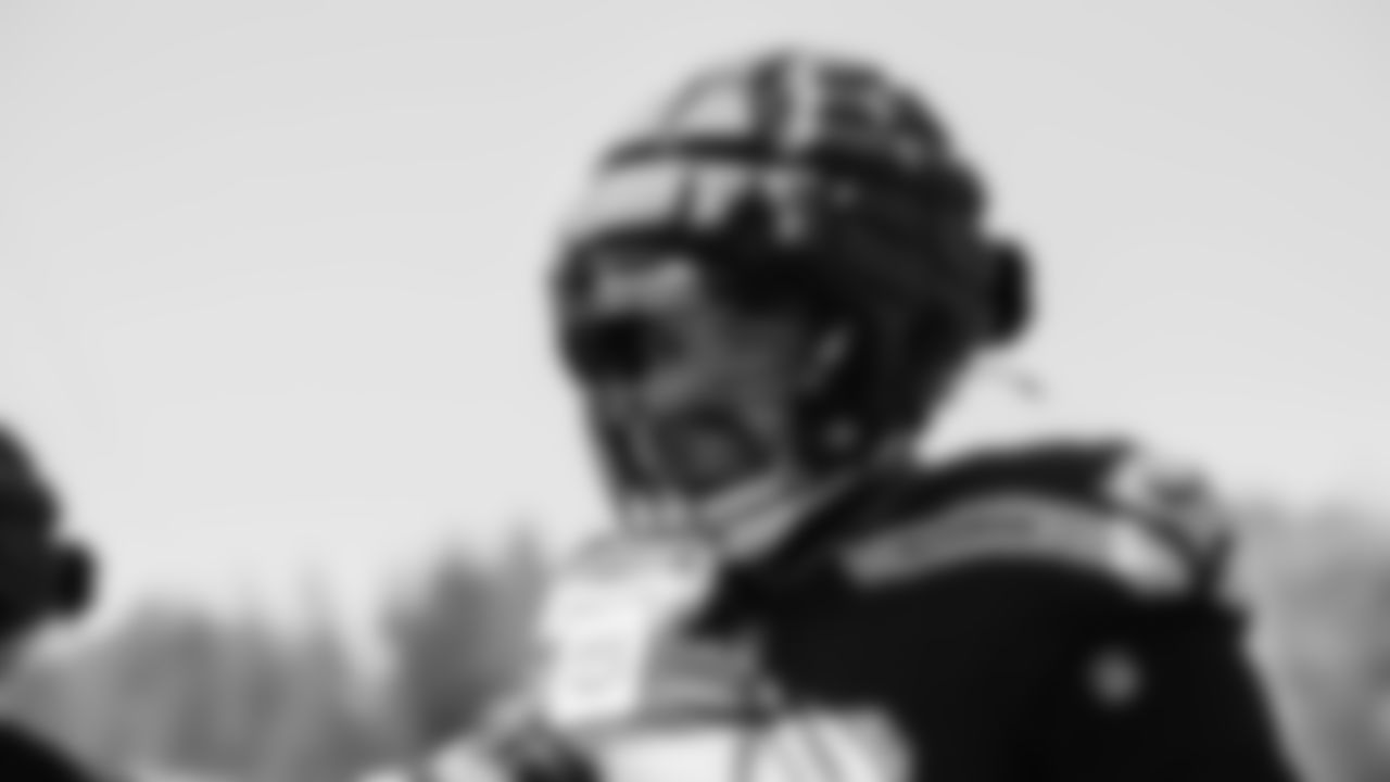 Seahawks tackle Abraham Lucas (72) practiced on August 12, 2025 at the Virginia Mason Athletic Center.