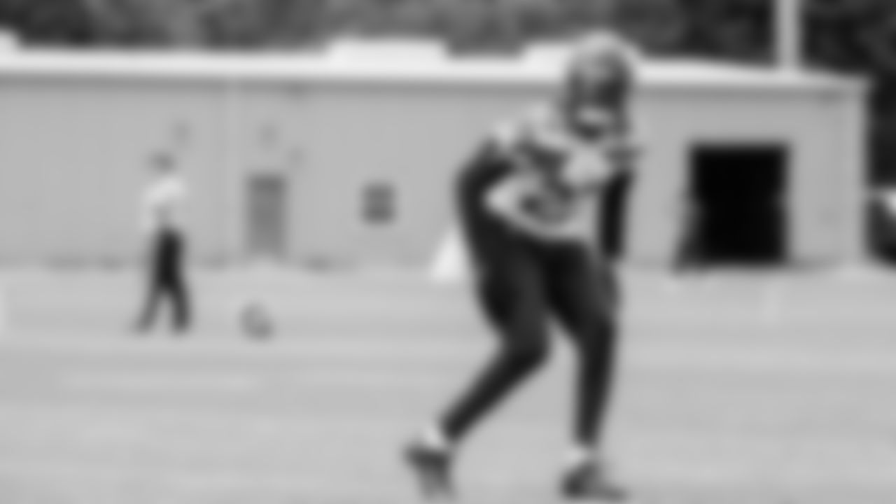 Seahawks cornerback Riq Woolen (27) participated in a workout on day two of OTAs on Thursday, May 29, 2025 at the Virginia Mason Athletic Center.