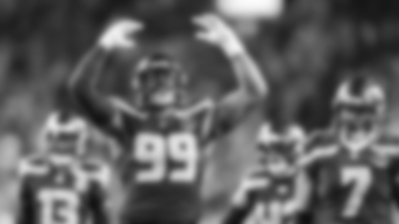 Seahawks defensive tackle Leonard Williams (99) vs. the Los Angeles Rams in the NFC Championship.