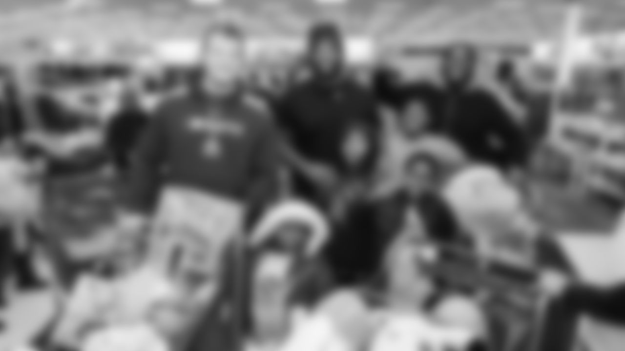 Seahawks offensive lineman Josh Jones was joined by fellow offensive linemen as they hosted a holiday shopping spree for kids from the Boys & Girls Club on December 9, 2025.