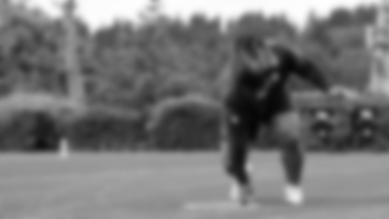 Seahawks defensive tackle Byron Murphy II (91) participated in a workout on May 12, 2025 at the Virginia Mason Athletic Center.