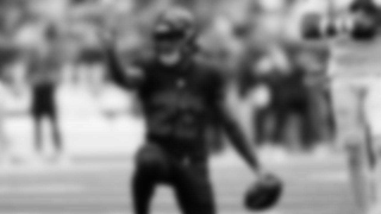 Houston Texans running back Cam Akers (22) celebrates a run against the Buffalo Bills during the first half of an NFL football game Sunday, October. 6, 2024, in Houston. (AP Photo/Eric Gay)