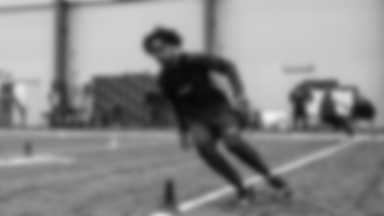 Seahawks cornerback Nehemiah Pritchett (28) participated in a workout on April 29, 2025 at the Virginia Mason Athletic Center.