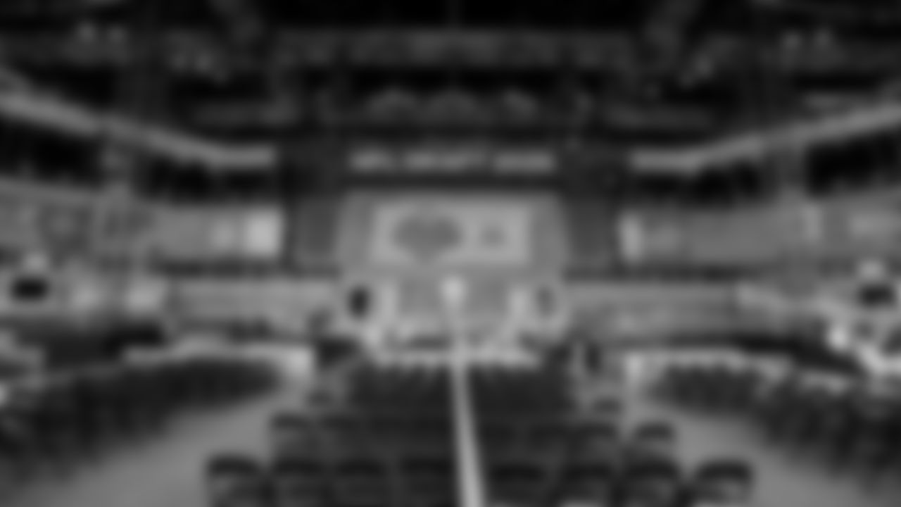 A general view of the stage prior to the 2025 NFL Draft on Thursday, April 24, 2025 in Green Bay, Wisconsin. (Lauren Leigh Bacho/NFL)