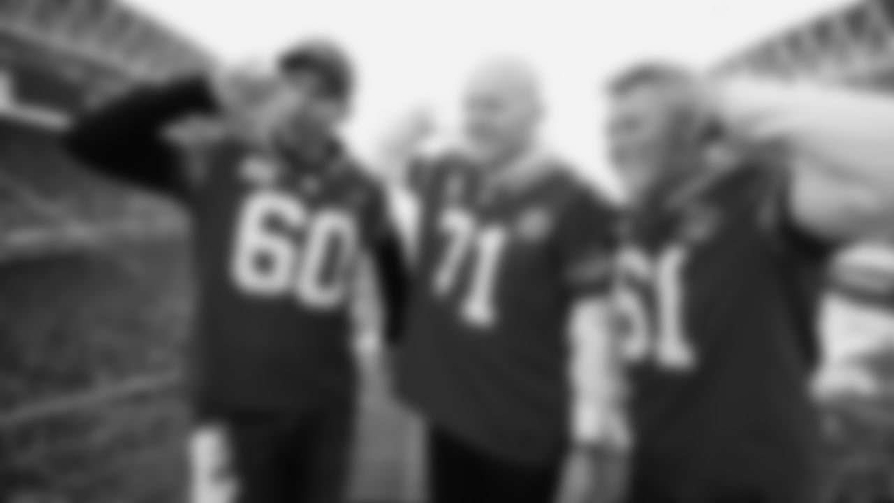 Seahawks Legends Bryan Millard, Robbie Tobeck & Max Unger raised the 12 Flag for the Seahawks' Week 13 matchup against the Vikings at Lumen Field.