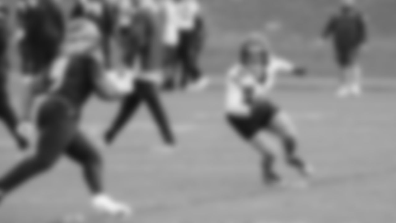 Seahawks linebacker Drake Thomas (42) practiced on Wednesday, January 14, 2026 at the Virginia Mason Athletic Center.