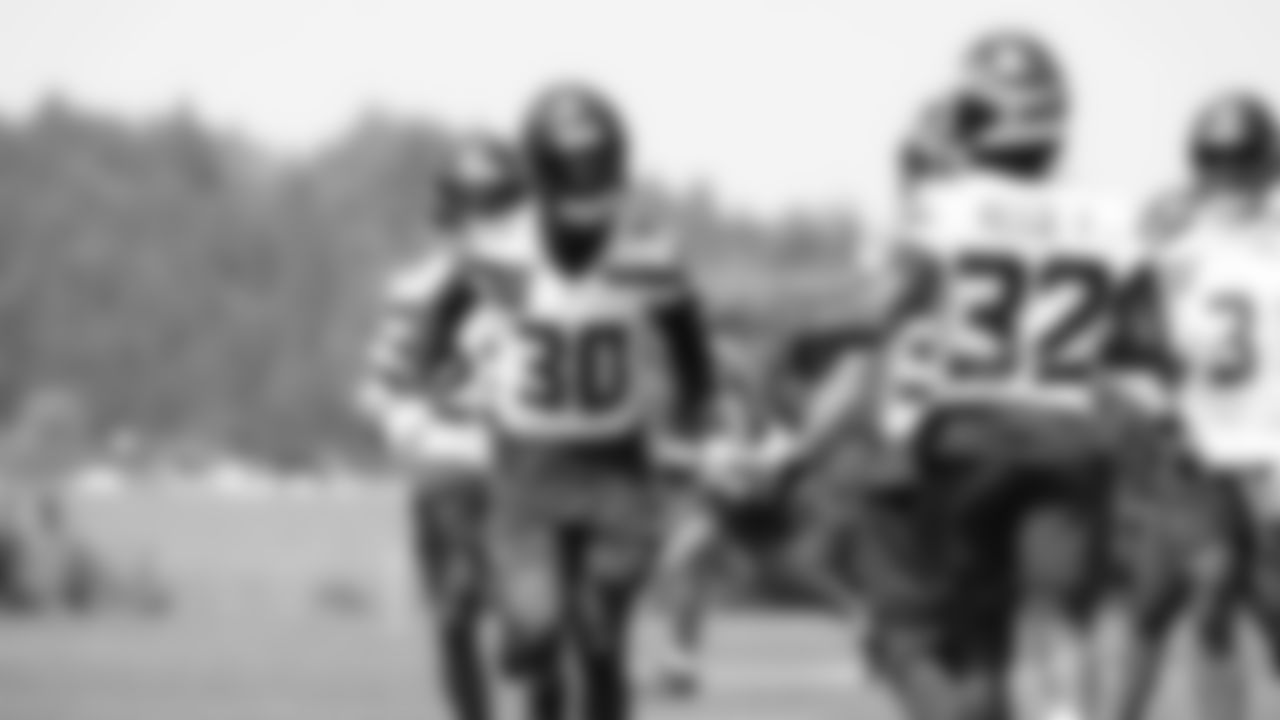 Seahawks safety AJ Finley (30) participated in a workout on day four of OTAs on Monday, June 2, 2025 at the Virginia Mason Athletic Center.