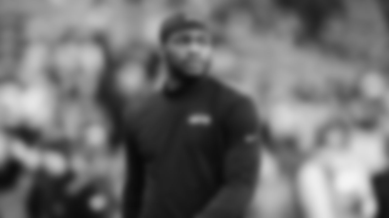 Seahawks quarterback Jalen Milroe (6) warms up at Lumen Field for the NFC divisional round game vs. the San Francisco 49ers on January 17, 2026.