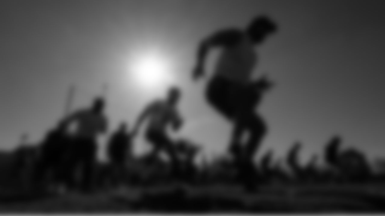 The Seahawks worked out at a nearby university in preparation for the Super Bowl.