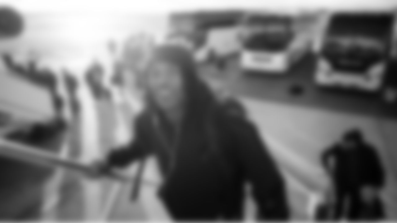 Seahawks receiver and return specialist Rashid Shaheed boards the charter to Carolina on Friday.