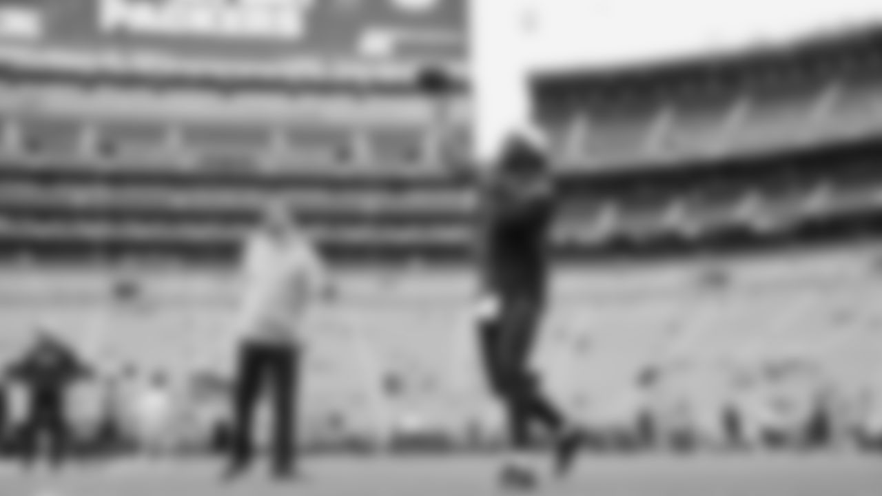 Seahawks quarterback Jalen Milroe (6) warms up at Lambeau Field for the preseason Week 3 matchup vs. the Green Bay Packers.