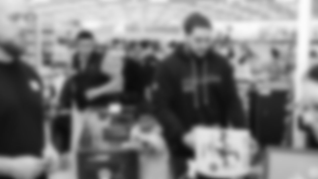 Seahawks offensive lineman Josh Jones was joined by fellow offensive linemen as they hosted a holiday shopping spree for kids from the Boys & Girls Club on December 9, 2025.