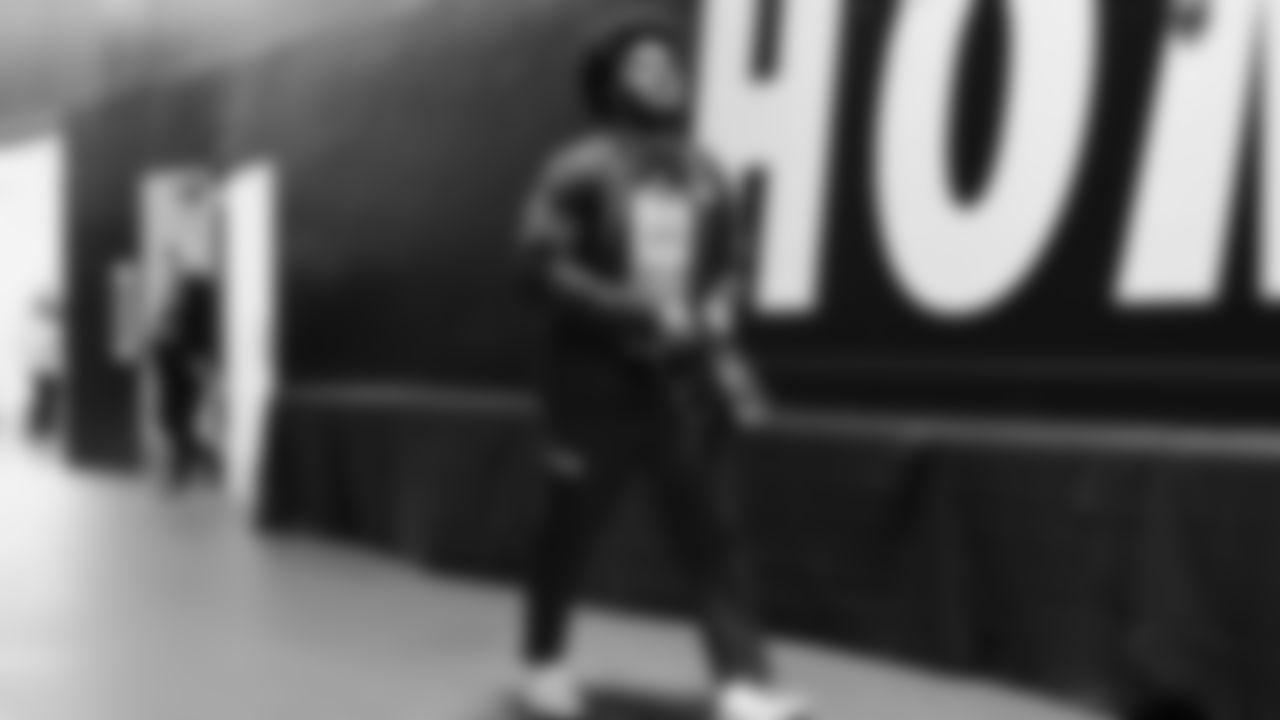 Seahawks running back Cam Akers (30) arrived at Lumen Field for the NFC Championship game vs. the Los Angeles Rams on Sunday, January 25, 2026.