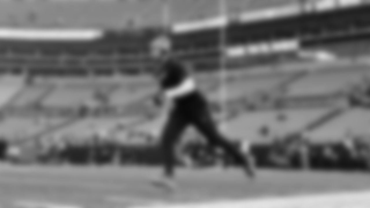 Seahawks wide receiver Jaxon Smith-Njigba (11) warms up at Bank of America Stadium for the Week 17 matchup vs. Panthers on December 28, 2025.