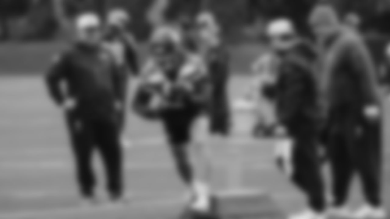 Seahawks fullback Brady Russell (38) practiced on Thursday, December 4, 2025 at the Virginia Mason Athletic Center.