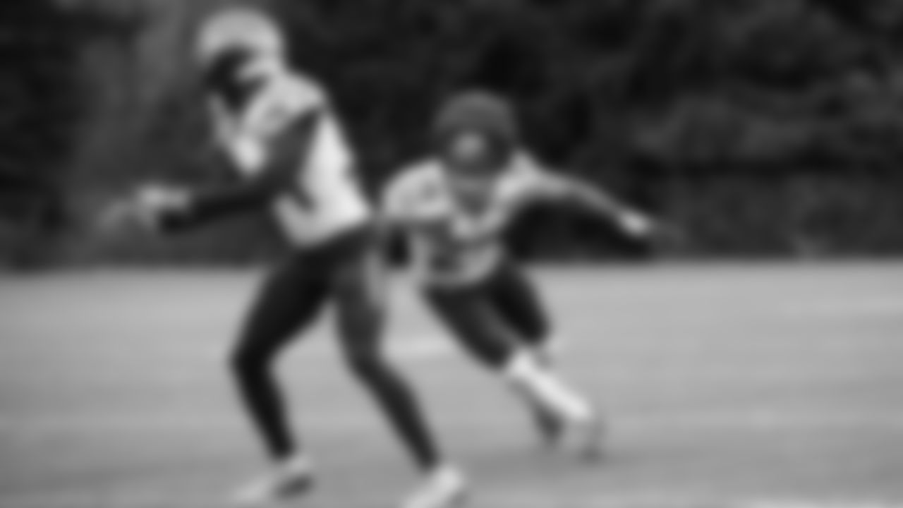 Seahawks cornerback Josh Jobe (29) practiced on Tuesday, January 13, 2026 at the Virginia Mason Athletic Center.