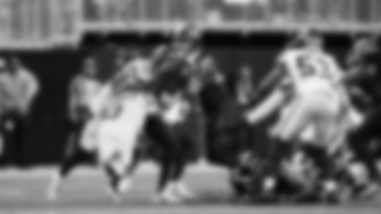 Seahawks safety Nick Emmanwori added this quarterback sack to his blocked field goal and interception in the win over the Falcons.