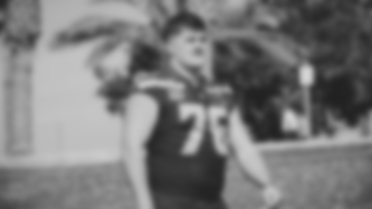 Seahawks guard Grey Zabel (76) during the Super Bowl LX team photo on February 7, 2026.