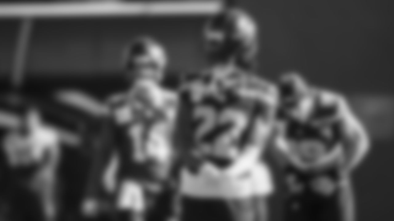 Seahawks wide receiver Rashid Shaheed (22) practiced on February 5, 2026 in San Jose, California.