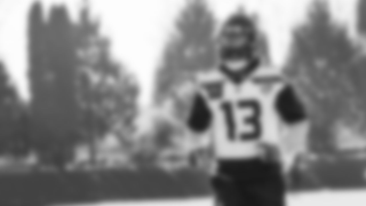 Seahawks linebacker Ernest Jones IV (13) practiced on Wednesday, January 21, 2026 at the Virginia Mason Athletic Center.