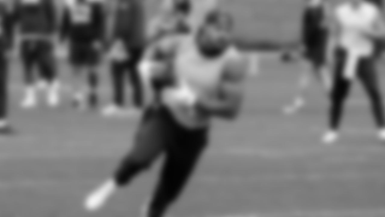 Seahawks tight end Noah Fant (87) participated in a workout on May 13, 2025 at the Virginia Mason Athletic Center.