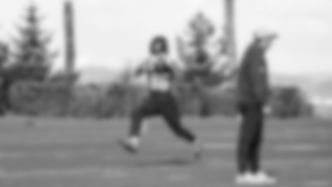 Seahawks wide receiver Ricky White III (86) practiced on Friday, November 7, 2025 at the Virginia Mason Athletic Center.