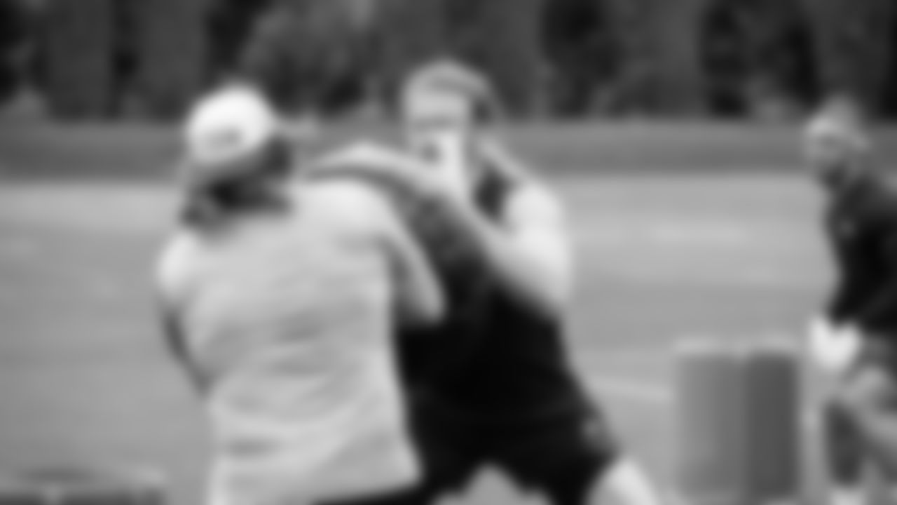 Seahawks fullback Brady Russell (38) participated in a workout on May 21, 2025 at the Virginia Mason Athletic Center.