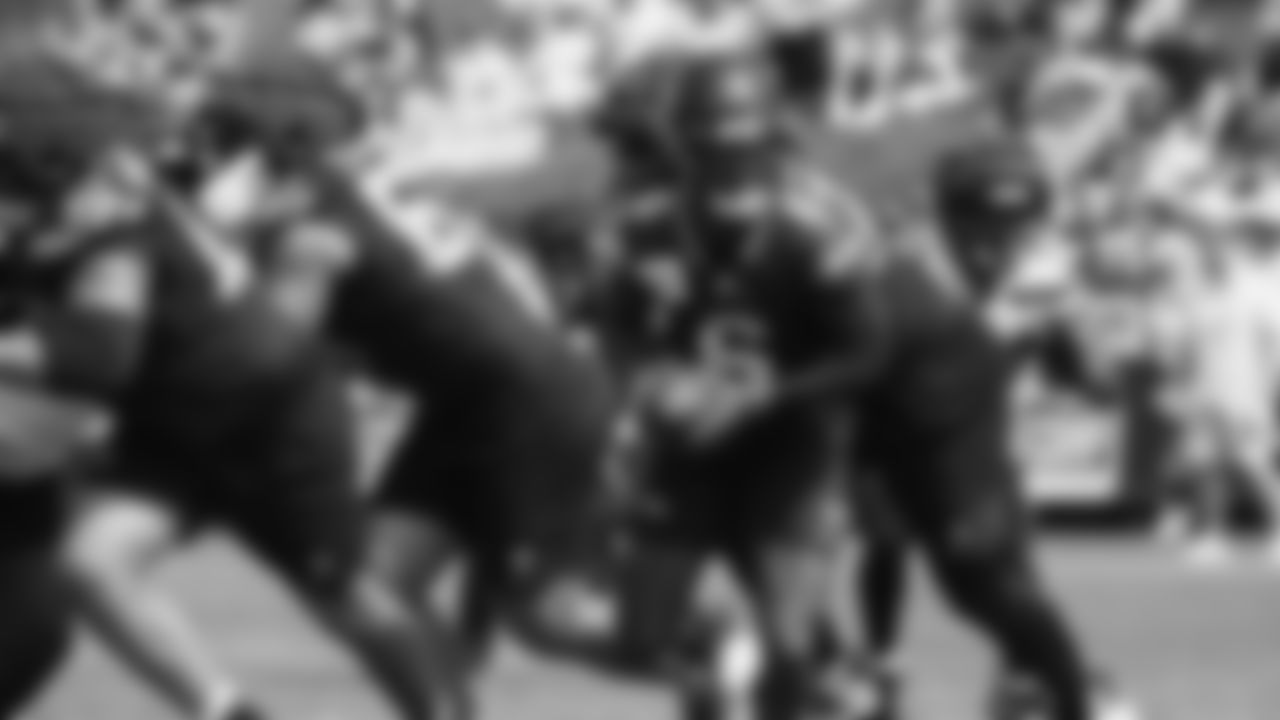 Seahawks quarterback Jalen Milroe (6) practiced on August 1, 2025 at the Virginia Mason Athletic Center.