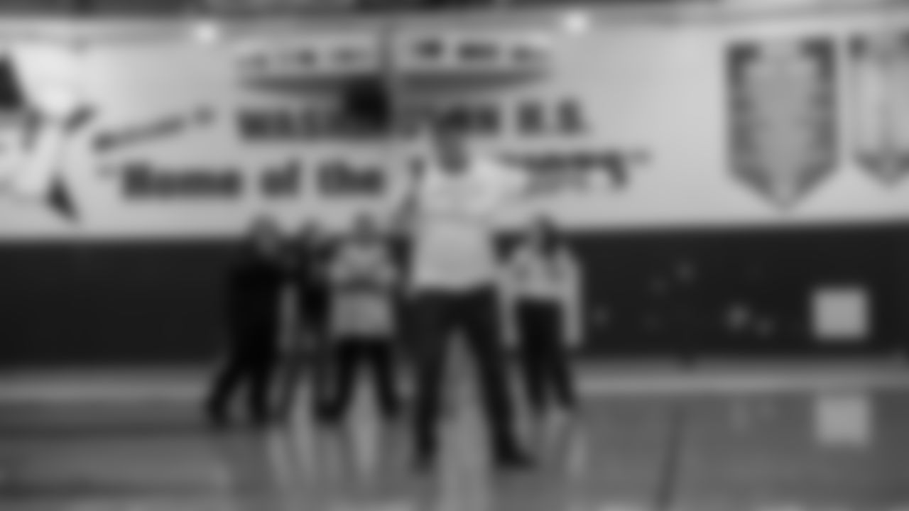 The Seahawks, Safeway, Delta Air Lines, Coca-Cola, and Head & Shoulders surprised Washington High School with a grant to support their girls flag football program on Tuesday, November 25, 2025.