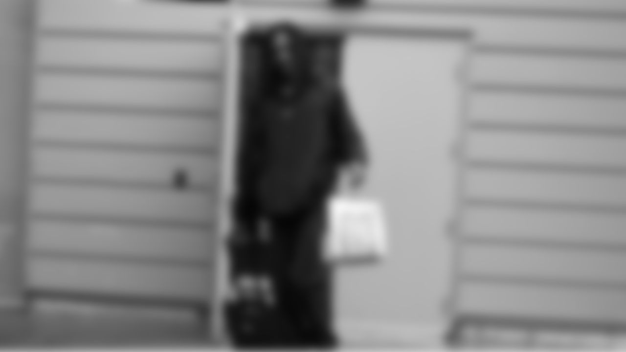 Seahawks cornerback Riq Woolen (27) departed the Virginia Mason Athletic Center on November 1, 2025.