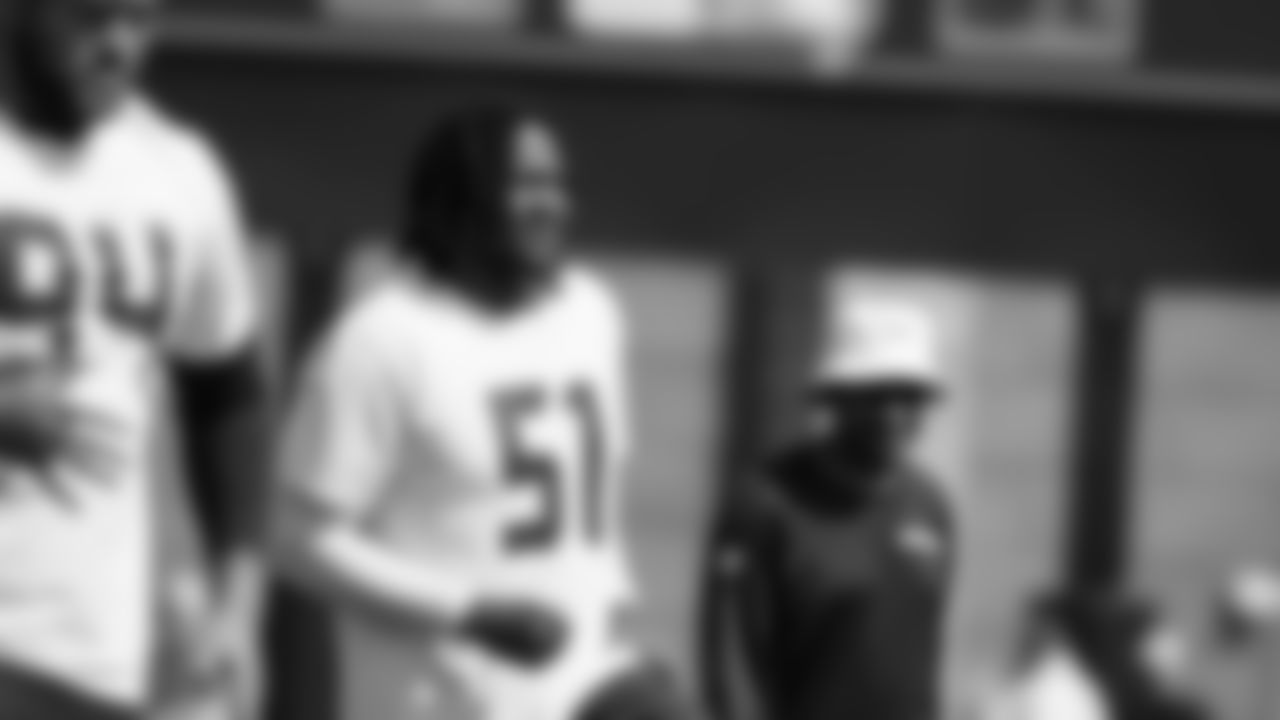 Seahawks linebacker Jared Ivey (51) practiced on August 26, 2025 at the Virginia Mason Athletic Center.