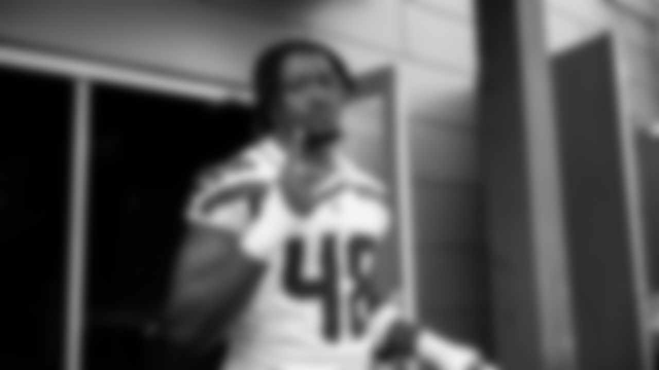 Seahawks linebacker Tyrice Knight (48) participated in a workout on day two of OTAs on Thursday, May 29, 2025 at the Virginia Mason Athletic Center.