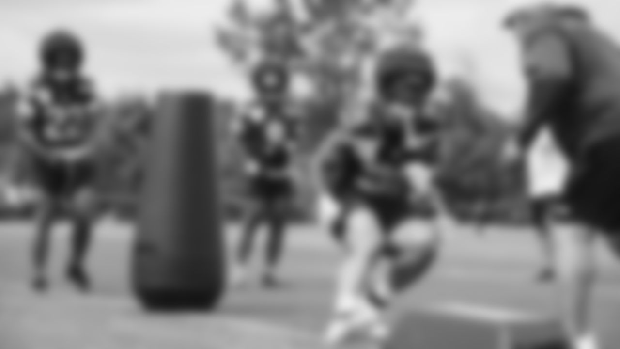 Seahawks running back George Holani (36) practiced on day three of training camp on July 25, 2025 at the Virginia Mason Athletic Center.