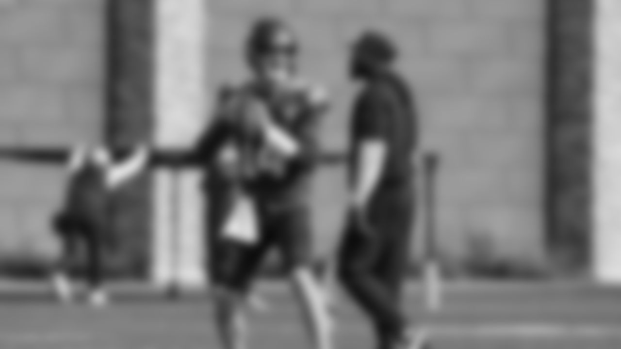 Seahawks quarterback Sam Darnold (14) practiced on Thursday, October 16, 2025 at the Virginia Mason Athletic Center.