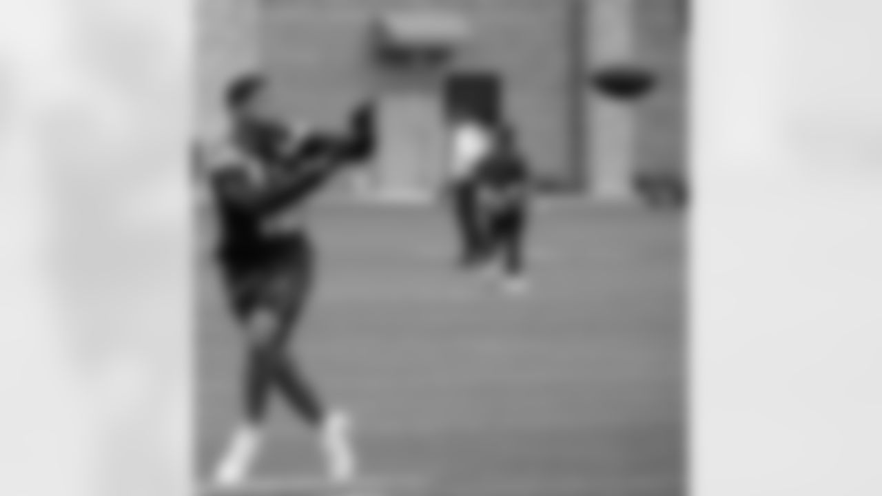 Seahawks tight end Elijah Arroyo (18) participated in a workout on May 13, 2025 at the Virginia Mason Athletic Center.