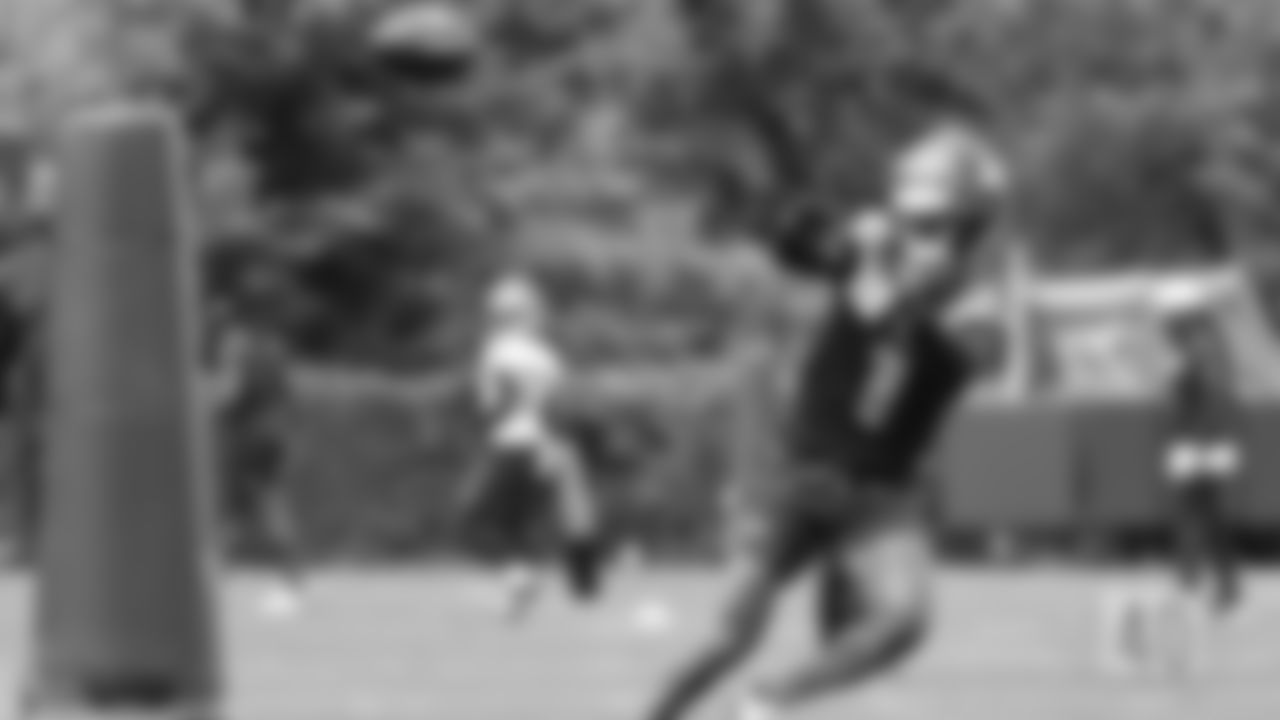 Seahawks wide receiver Marquez Valdes-Scantling (1) participated in a workout on day two of OTAs on Thursday, May 29, 2025 at the Virginia Mason Athletic Center.