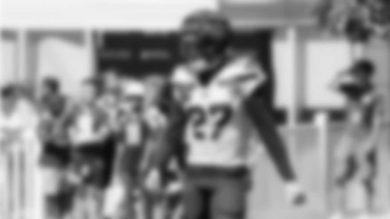 Seahawks cornerback Riq Woolen (27) practiced on day five of training camp on July 28, 2025 at the Virginia Mason Athletic Center.